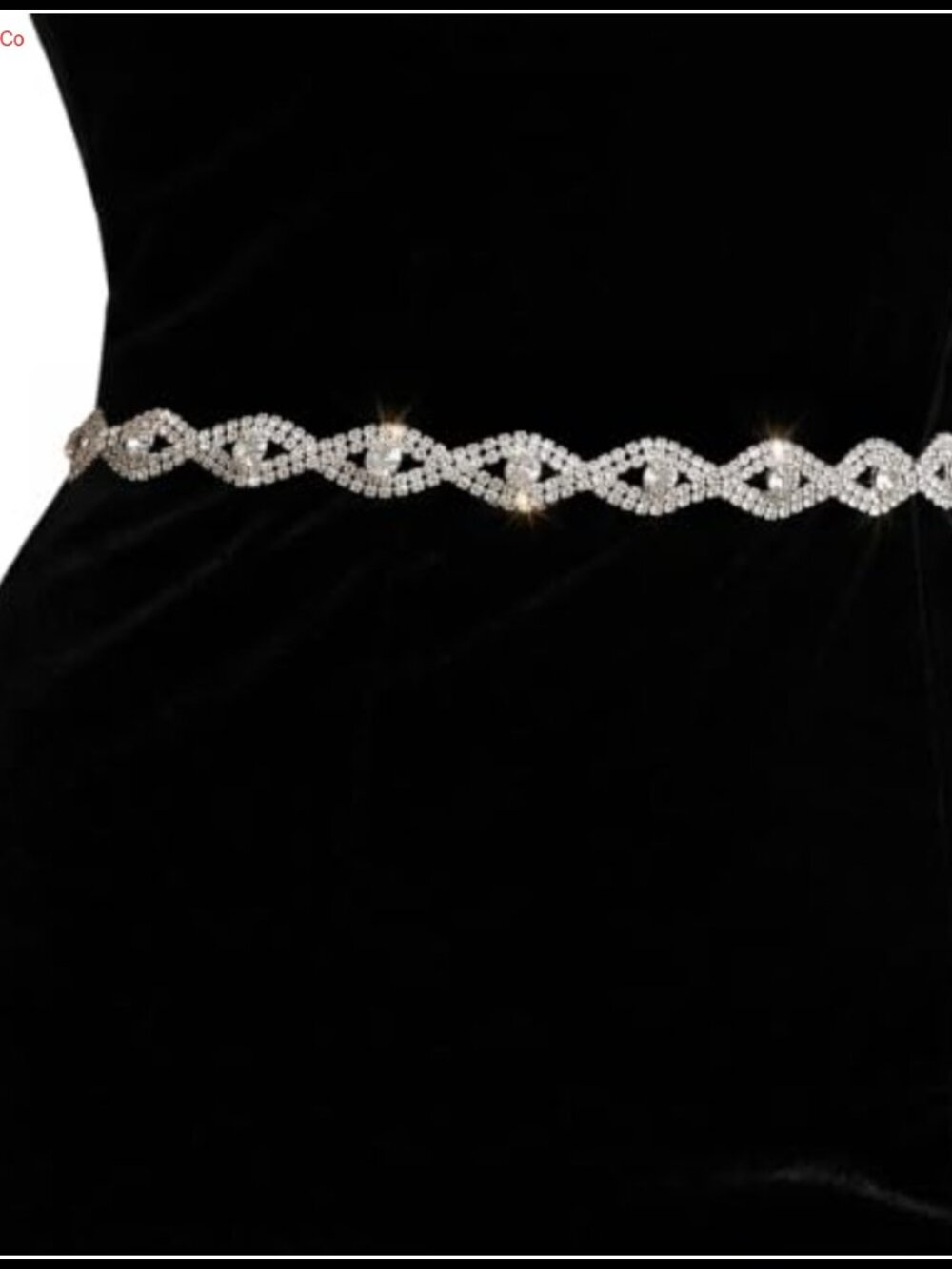 Rhinestone Chain Belt Glass Crystal Sparkly Waist Chain Adjustable for Dress